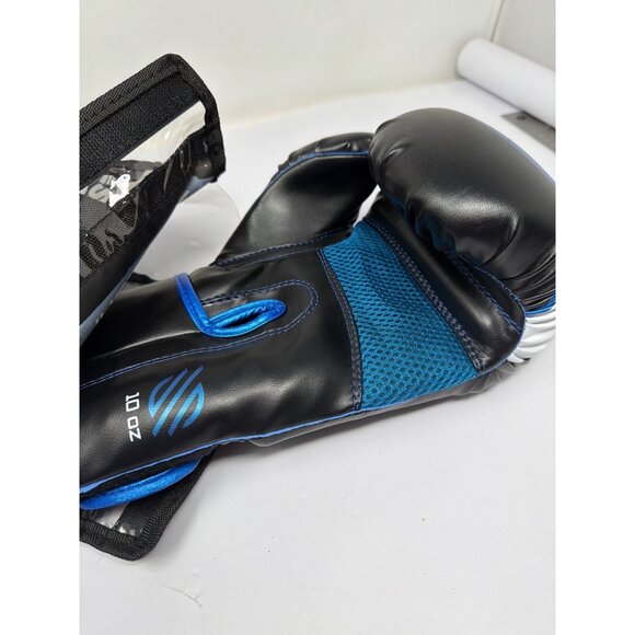 Sanabul Essential Training Boxing Gloves 10oz Black Blue - Picture 5 of 5